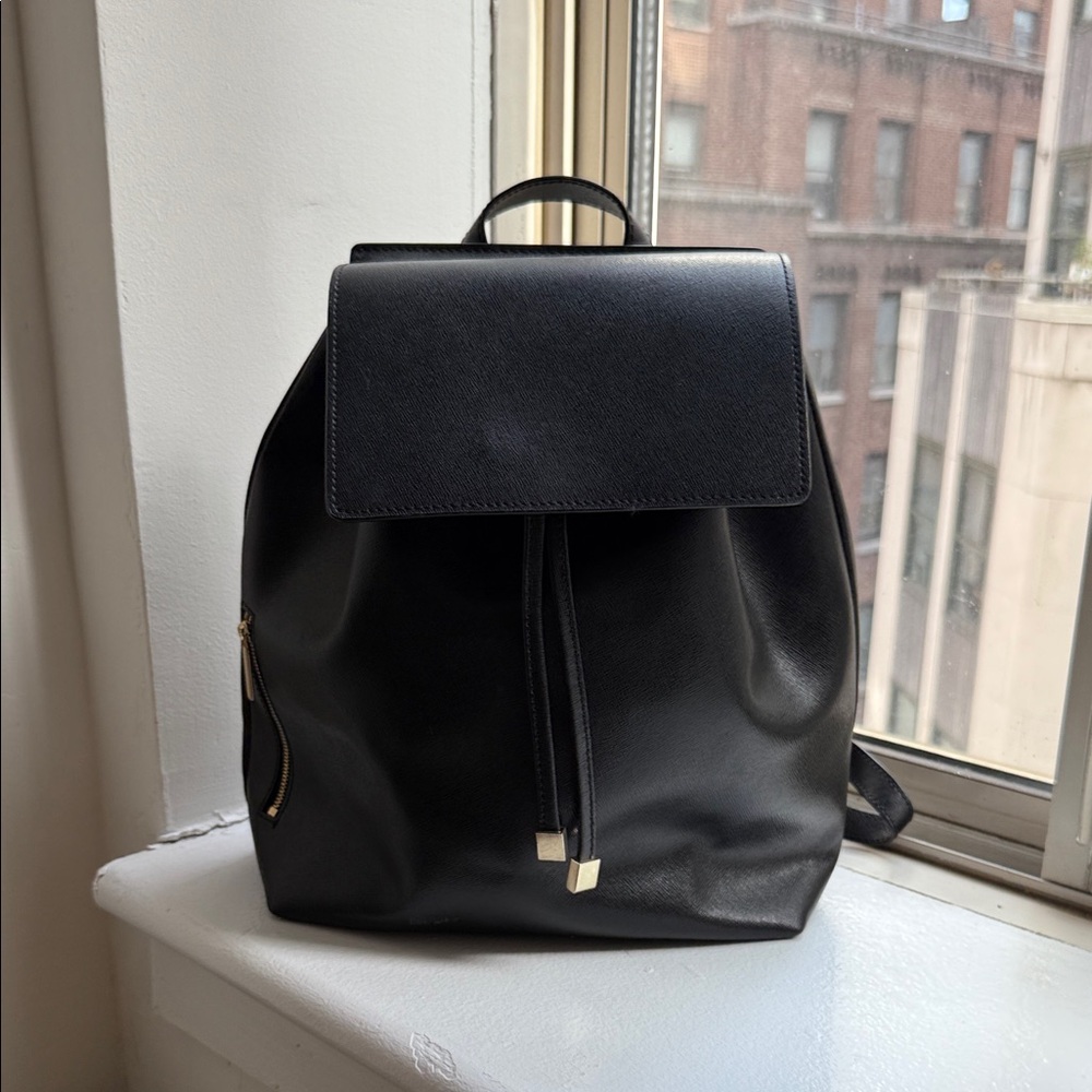Barney’s New York Black Leather Backpack
